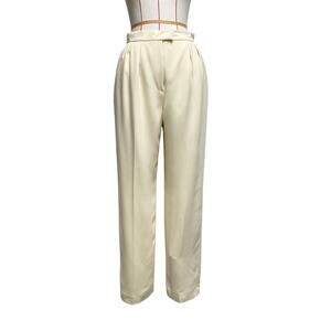 Vintage Rena Rowan Womens Size 8 Ivory Yellow High Waist Slacks